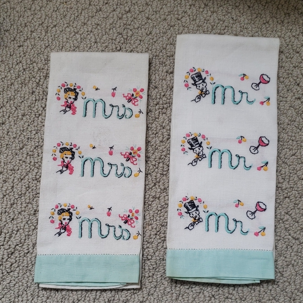 Vintage Embroidered Hand Towels